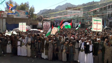 مسيرات جماهيرية حاشدة في مديريات صعدة تضامناً مع فلسطين